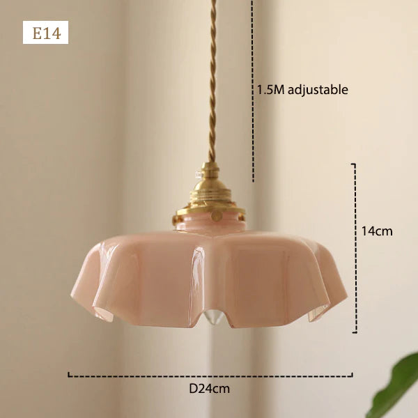 American retro French glass small chandelier Japanese floating window bar restaurant balcony bedroom bedside lamp