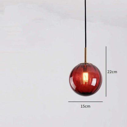 Colorful Glass Ball Bedroom Bedside Small Chandelier Creative Restaurant Bar Window Personality Post Modern Art Lamp Pendant Lamp