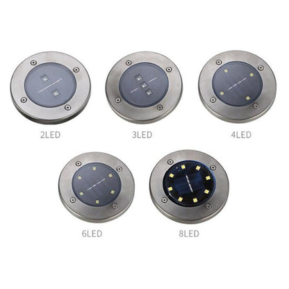 IP65 4 8 12 16LED Solar Underground Lights Stainless Steel Solar Buried Floor Light Outdoor Garden Path Ground Lights