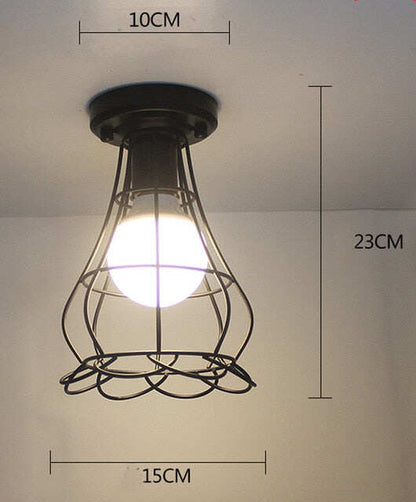 Vintage Ceiling Lights Lustre Luminaria Led Ceiling Lamp Loft Iron Cage Fixtures Lighting