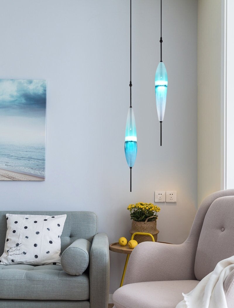 Nordic Art Venice Flow Lake Gradual Glass Chandelier Blue Chromatography Italian Design Lustre Avize Modern Salon