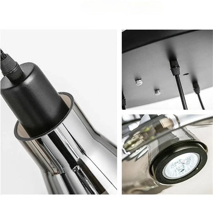LED Chandelier Modern Minimalist Smoke Gray Glass Restaurant Bar Bedroom Bedside Single Head Pendant Lamp Indoor Lighting
