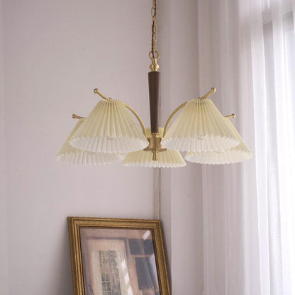 American Simple Copper Pleated Chandelier