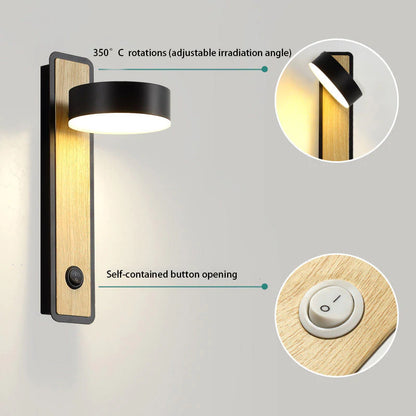 Nordic modern simple indoor wall lamp living room decoration stair lamp bedroom Hotel creative decoration rotating bedside lamp