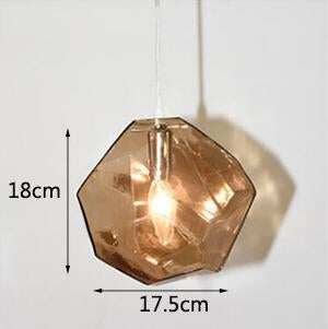 Modern Colored Glass Pendant Light E14 LED Lustrous Single Head Hanging Lamp For Kitchen Living Room Bedroom Bathroom Restaurant