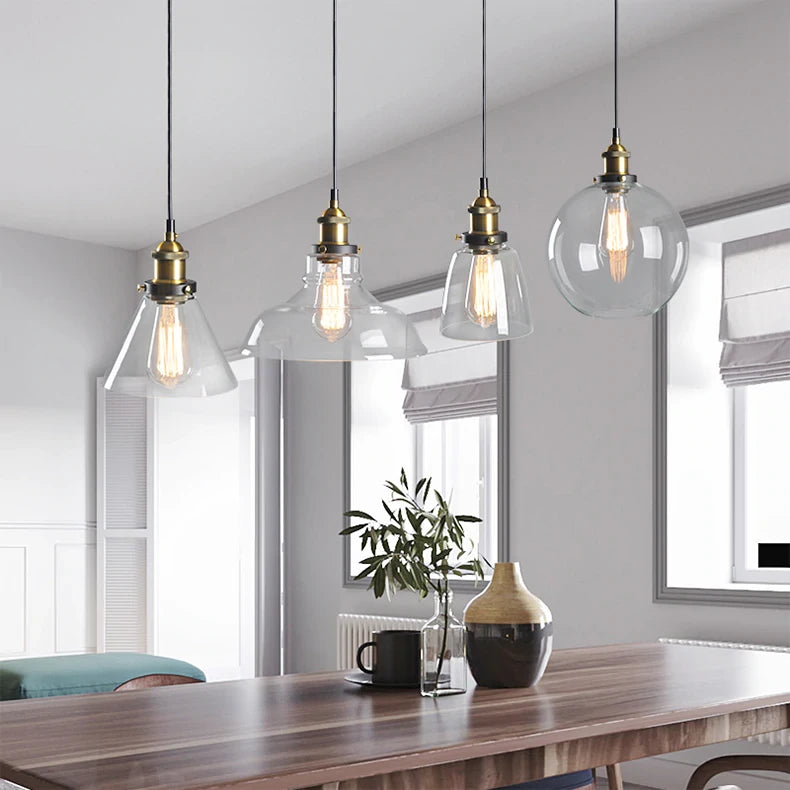 Vintage Pendant Lights Glass Pendant Lamps Loft Industrial Hang Lamp Smoky Grey Lamparas De Techo Colgante Modern Lustre Pendent