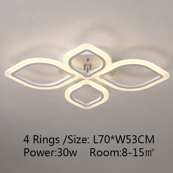 LED Ceiling Light Lustre For Living Room Kitchen Bedroom Dining Room Ring Chandelier Light Fixture Remote Control APP Dec
