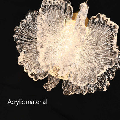 Cream-Style Long line Bedroom Bedside Flower Chandelier Acrylic Dining Room Warm Lighting Fixtures