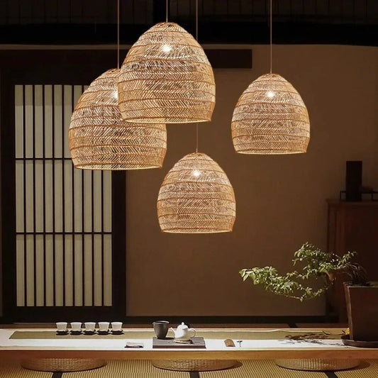 Restaurant Tatami Bedroom Study Lamp Garden B&B LED Living Room Rattan Chandelier