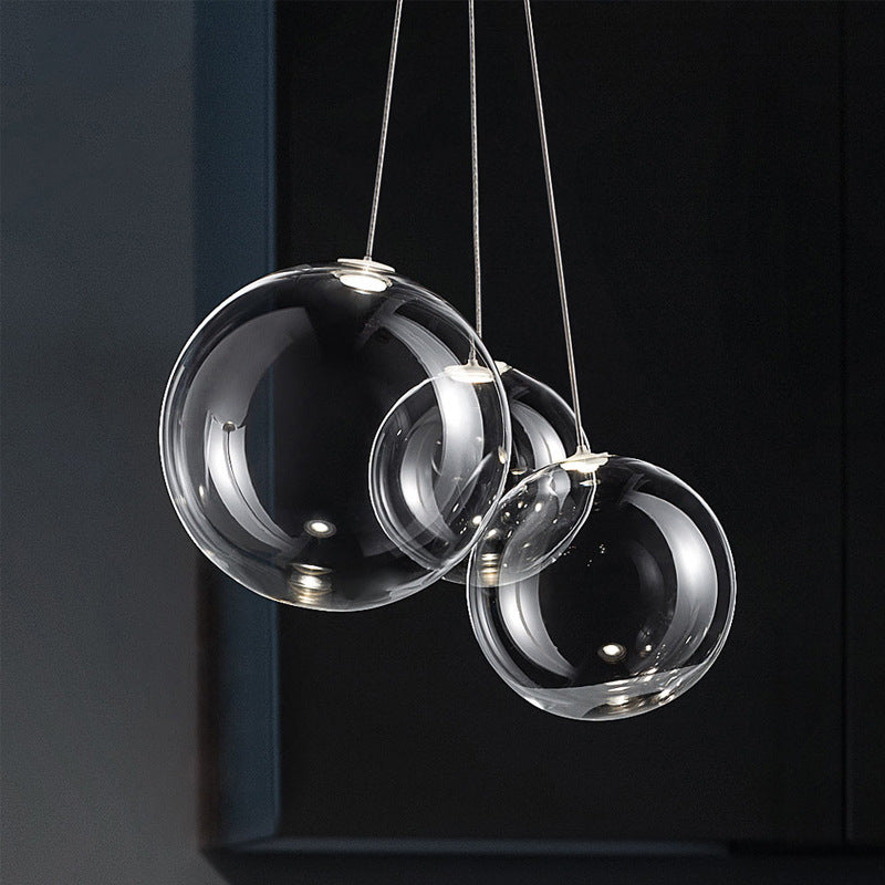 Modern Led Glass Ball Pendant Lamp for Kitchen Dining Room Bedroom Hanging Light Restaurant Chandeliers