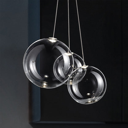 Modern Led Glass Ball Pendant Lamp for Kitchen Dining Room Bedroom Hanging Light Restaurant Chandeliers