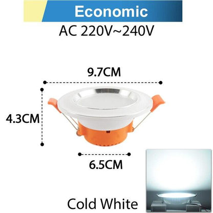 LED Downlight 3W 5W 10W 15W Round Silver White Ultra Thin Aluminum Round Recessed LED Spot Lighting