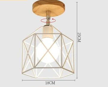 E27 5W Iron Ceiling Lamp Shade Pendant Light Covers and Shades Triangle Metal Ceiling Lamp
