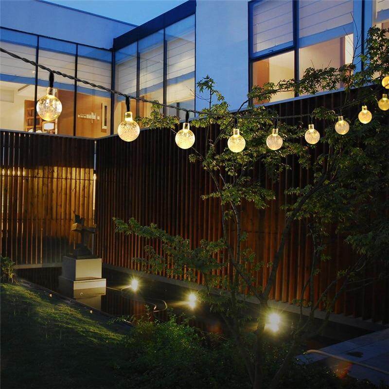 10M 50Led Solar Powered Bulbs Led String Lights for Outdoor Lighting Courtyard Street Garden Led Fairy Lights Christmas Garland