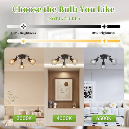 Metal Cage Ceiling Chandelier Vintage E27 Ceiling Lights Indoor Multi heads Chandelier For Living Room Kitchen Lighting Fixture