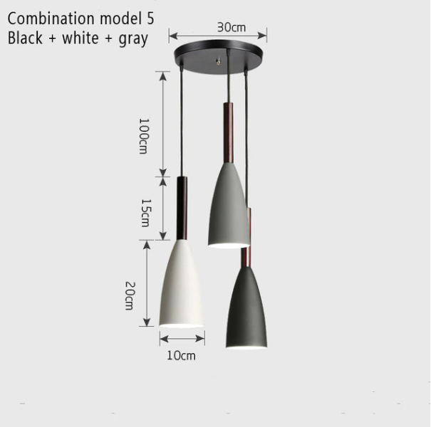 Nordic Minimalism Droplight E27 Aluminum Wood Pendant Lights, Home Restaurant Decor Lighting Lamp And Bar Showcase Spot Light