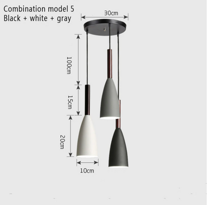Nordic Minimalism Droplight E27 Aluminum Wood Pendant Lights, Home Restaurant Decor Lighting Lamp And Bar Showcase Spot Light