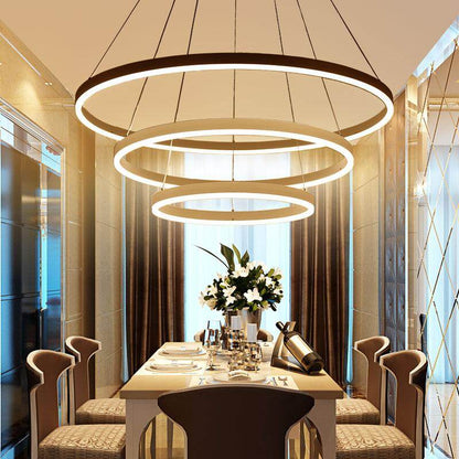 Circel Rings Modern Led Pendant Lights For Dining Living Room Acrylic Cerchio Anello Lampadario Pendant Lamp Lamparas Modernas