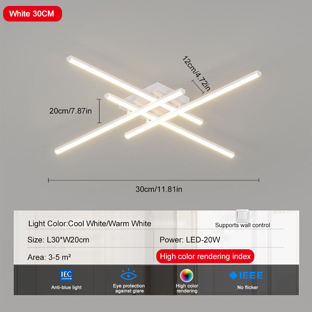 Modern LED Line Shaped Ceiling Light Used For Interior Decoration In Living Rooms Bedrooms Study Rooms Lighiting
