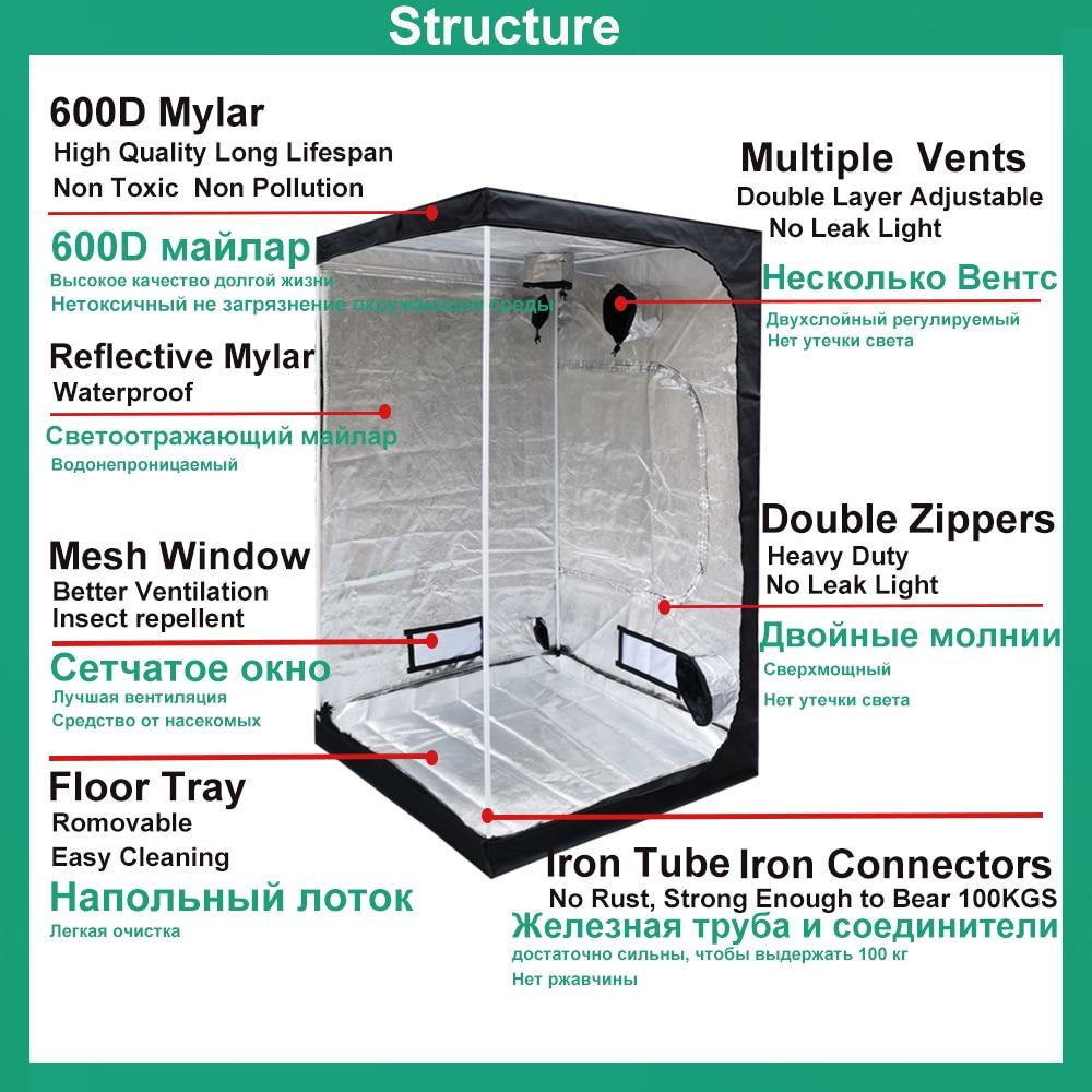Plant Grow Tents Growing Tent For Indoor Grow Light Accessories Hydroponic Grow Box Grow Tent Mylar+Ratchet Hangers