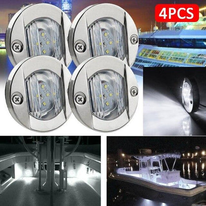 DC Marine Boat Transom LED Stern Light Round Stainless Steel Warm White/White/Blue LED Tail Lamp Yacht Accessory Waterproof