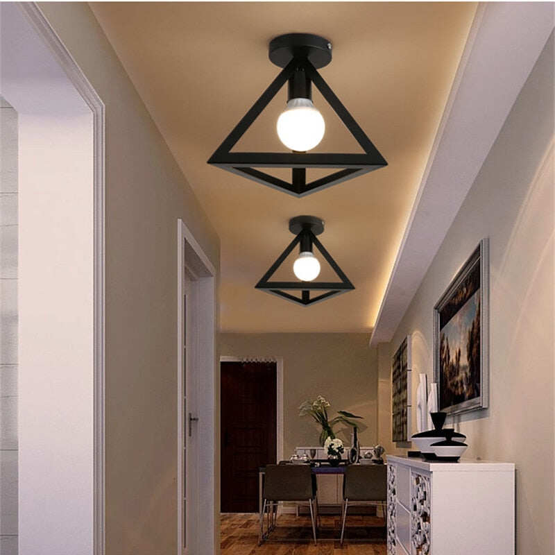 Modern Wrought Iron E27 Led Ceiling Lamps Black Ceiling Lights For Kitchen Living Room Bedroom Study Aisle Restaurant Cafe Hotel
