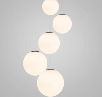 Nordic White Glass Ball Pendant Lights Modern LED Living Room Hanglamp Pendant Lamp Restaurant Bar Aisle Bubble Ball Luminaire