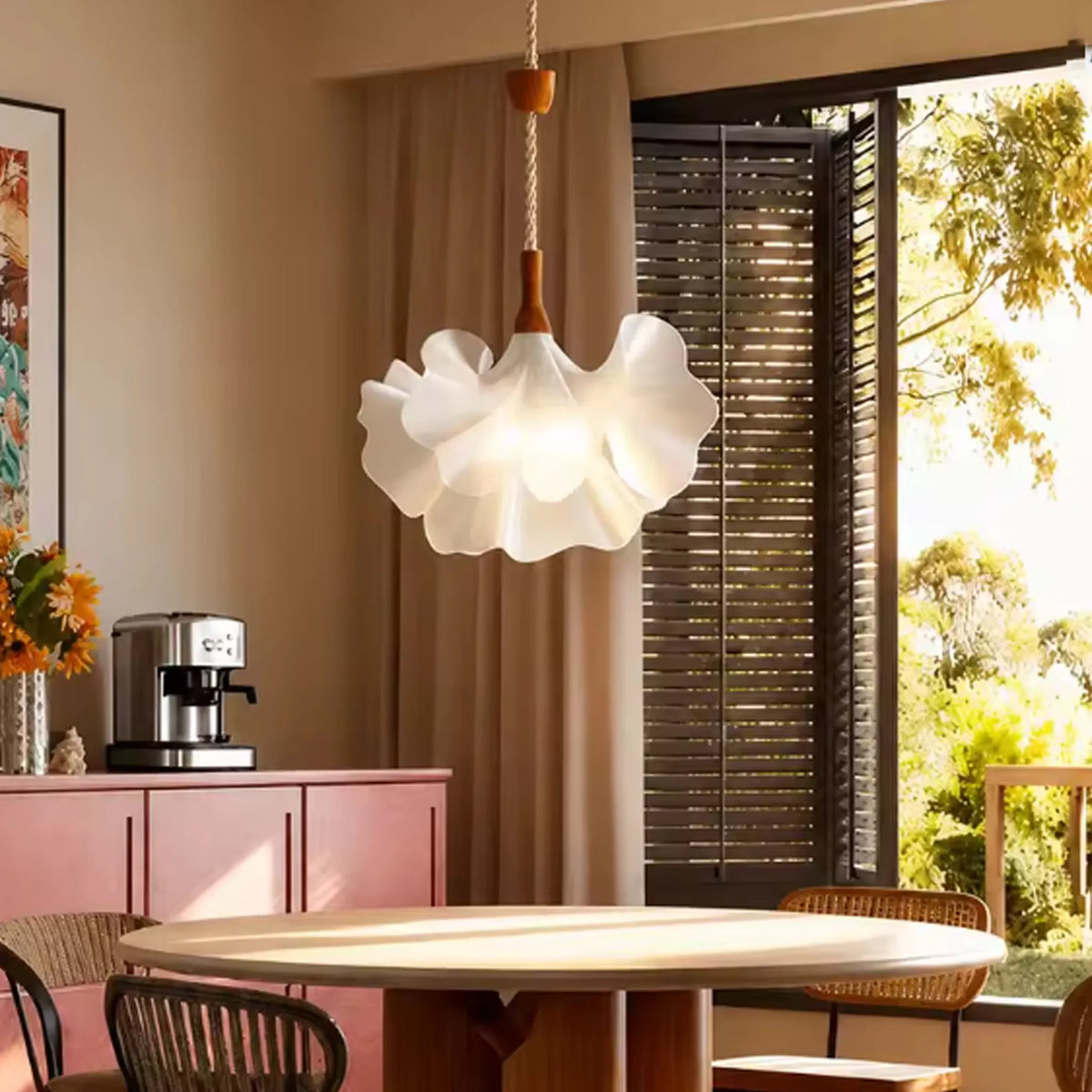 Flower Shaped Pendant Light Modern Minimalist Chandelier for Dining Room Living Room Bedroom Cafe Decor