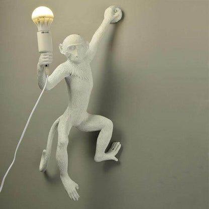 Resin Black White Gold Monkey Lamp Pendant Light For Living Room Lamps Art Parlor Study Room Led Lights lustre With E27 Led Bulb
