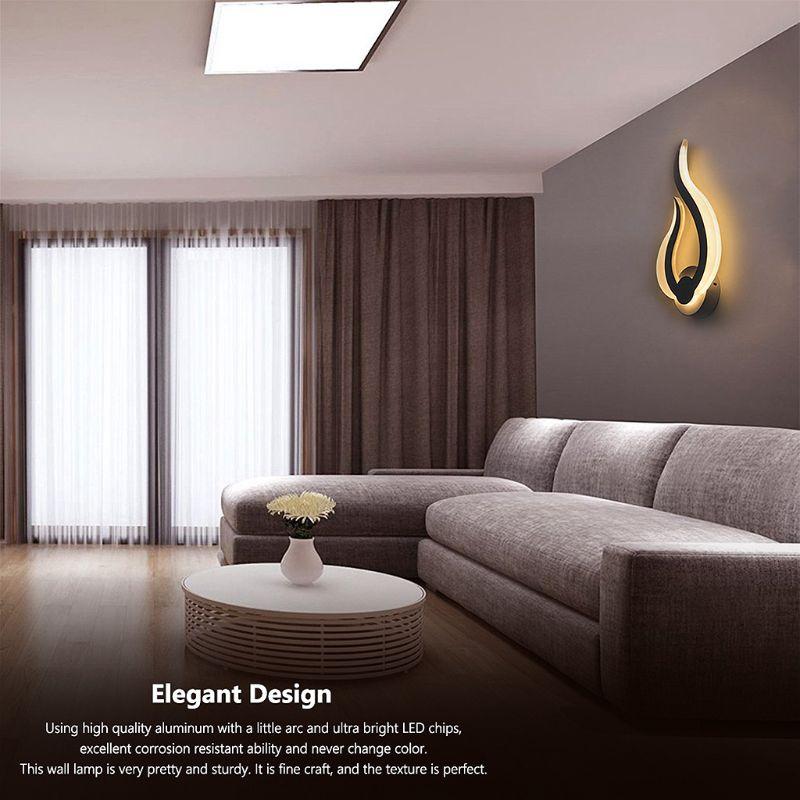 LED Light Modern Wall Lamp Acrylic Sconce 10W Flame Shape Indoor Bathroom Bedroom Living Room Hallway Art Decoration