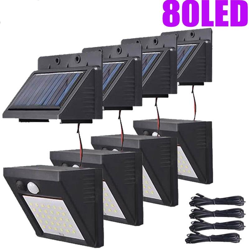 A2 LED Solar Light 40 80LED garden lamp PIR Motion Sensor night light separated for Home outdoor Street Yard Path fence