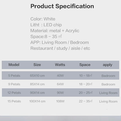 New LEDs Chandelier Modern Flowers For Living Room Bedroom Remote Control/APP Support Home Design Lighting Fixtures