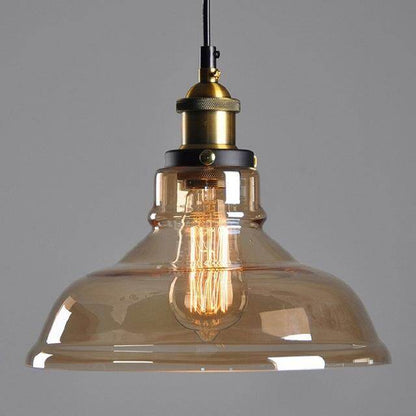 Vintage Glass Pendant Lights Loft Hang Lamp Smoky Grey Hanging Light