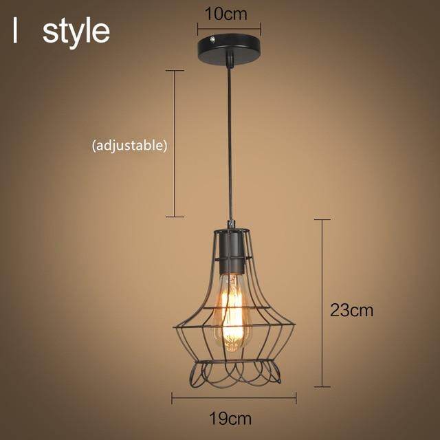 modern cage pendant light iron minimalist retro Scandinavian loft pyramid pendant lamp metal Hanging Lamp E27 Indoor ZDD0011