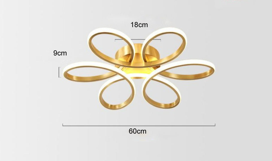 Nordic Fancy Bedroom Copper Ceiling Lamp