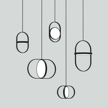 Nordic Modern Geometry Simple Rotary Pendant Lights Designer luminarias Circular Hanging Lamp Bar Bedside Light Fixtures