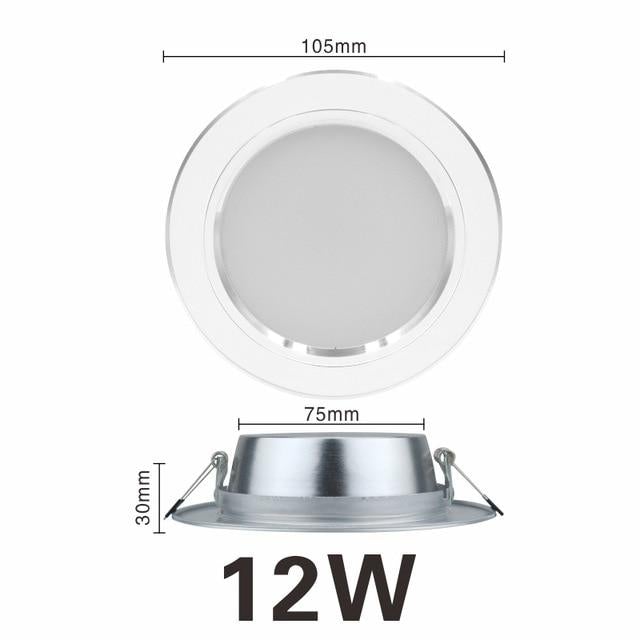 LED Downlight 5W 9W 12W 15W 18W Round White Ultra Thin Aluminum Recessed Lamp 220V 230V 240V Led Bulb Indoor LED Spot Lighting