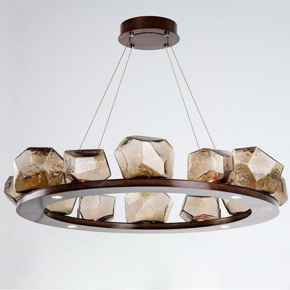 Nordic Creative Living Room Chandelier Modern Minimalist Shaped Glass