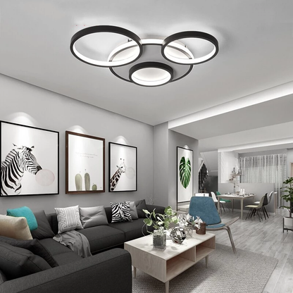 Modern LED Ceiling Lights Black Indoor Lighting Living Room Dining Room Kitchen Hotel Hanging Ceiling Lamp With Remote Control