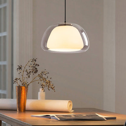 Denmark Design Glass Pendant Lamp Dia 25 40cm Nordic Postmodern Simple Living Dining Room Bedroom Double Glass hanging Lighting