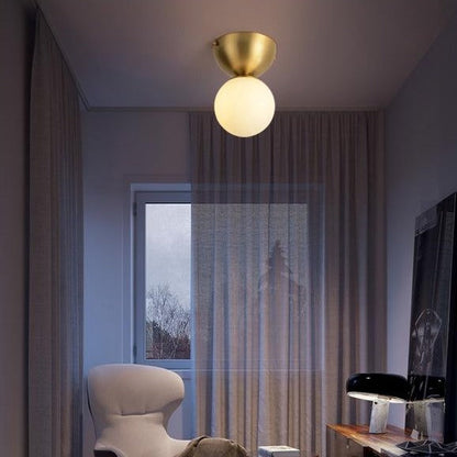 Nordic Minimalist Hall Brass Ceiling Lamp