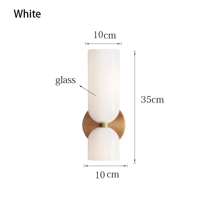Nordic Creative Glass Wall Lamp Hallway Foyer Bedroom Living Room Bedside Lamp Study Light Wall Lamp
