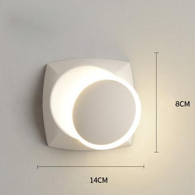 360 Degree Rotary Square Round Bedside Lunar Eclipse Wall Lamp Black and White Living Room Background Wall Stair Decorative Lamps