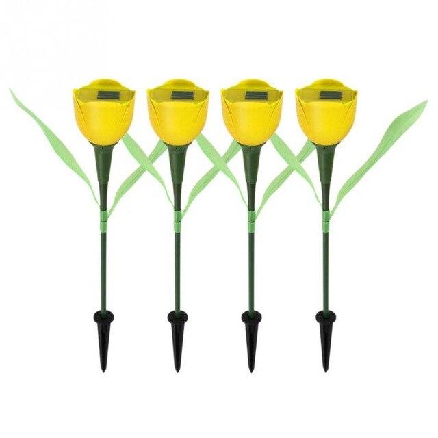 8 Colors Hot Sale Outdoor Garden Solar LED Light Solar Powered LED Tulip Home Lawn Lamp Landscape Night Flower Lamp 1Pc