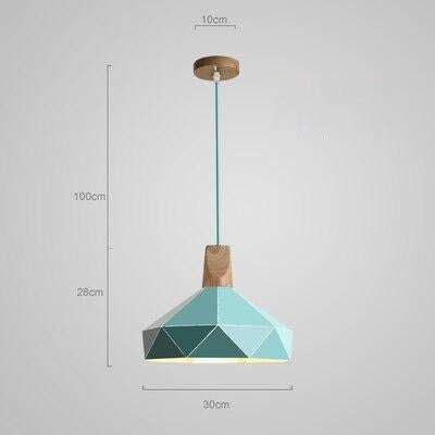 Modern minimalist design pendant lamp Nordic creative colorful led lamp home lighting bar restaurant iron solid wood lamp living
