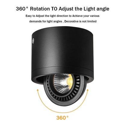 Dimmable Surface Mounted LED COB Downlight 360 Degree Rotating LED Spot Light 15W/9W/7W/5W Ceiling Lamp with LED Driver