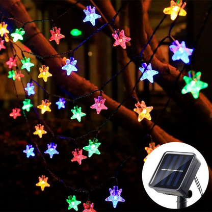 LED Solar Star String Lights Outdoor Waterproof Solar Powered Fairy Lights for Patio Garden Yard Porch Christmas Wedding Decor