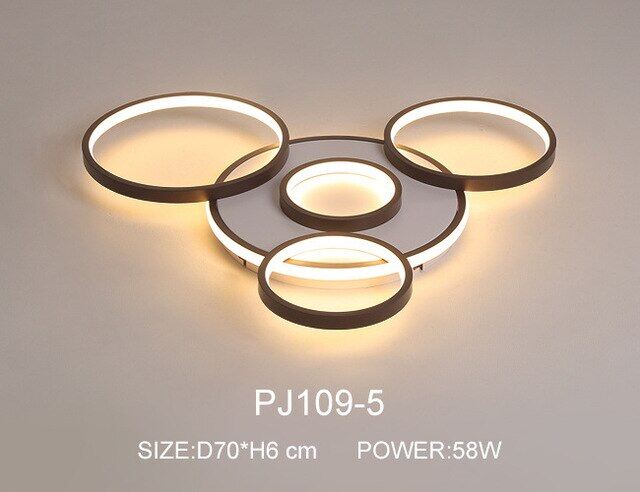 Modern LED Ceiling Lights Black Indoor Lighting Living Room Dining Room Kitchen Hotel Hanging Ceiling Lamp With Remote Control