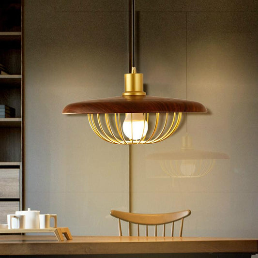 Simple Nordic Single Head Chandelier Personalized Bar Restaurant Bedroom Lamp Coffee Shop Hat Shadow Chandelier