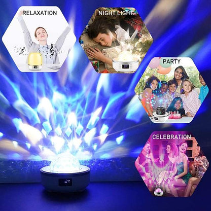 with Bluetooth Music Speaker Rotating LED Projector Dimmable colors Random Color Wedding Party Gift Projector Light